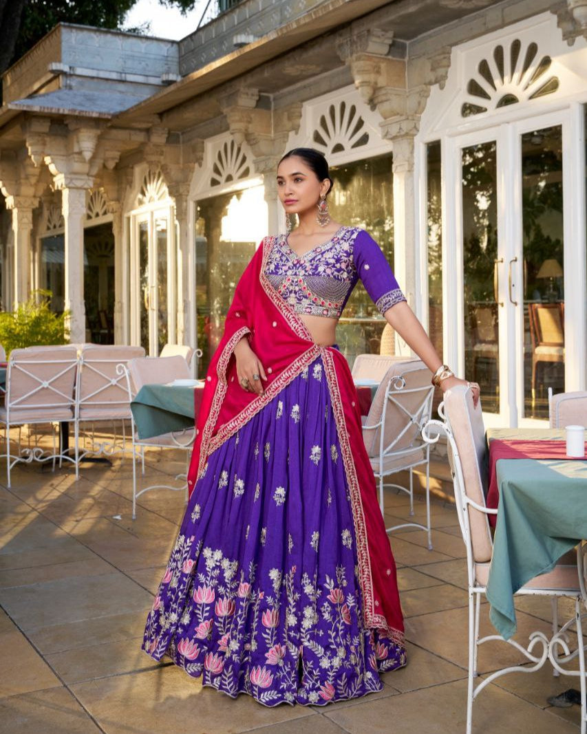 Elevate Your Elegance with KESHVI’s Exquisite Vichitra Silk Lehenga Choli - Wedding Collection 2025