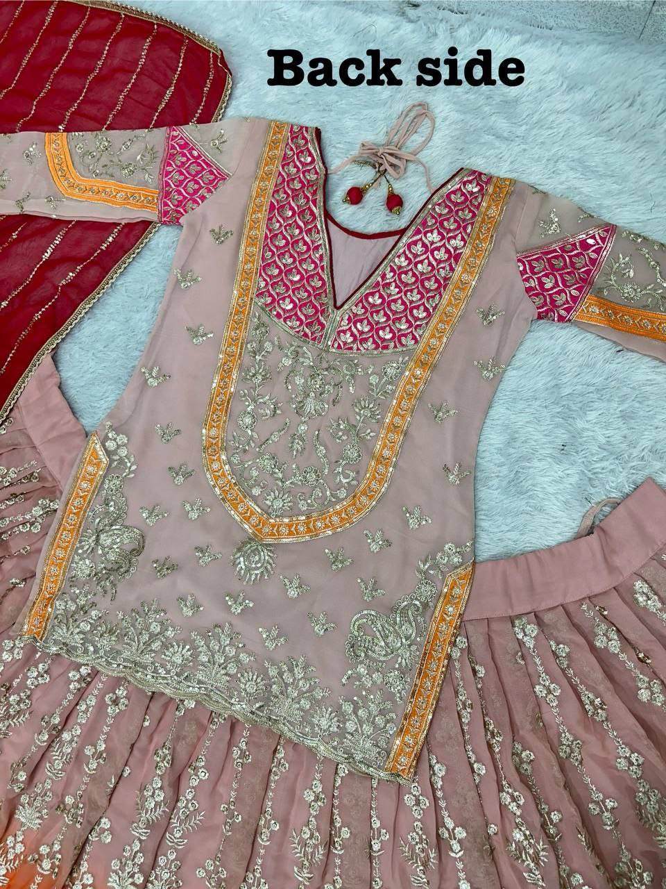 Designer Embroidered Sequins Lehenga Set – Faux Georgette with Dupatta