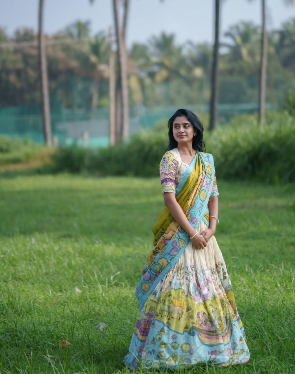 Kalamkari Cotton Lehenga Choli with Dupatta – Elegant & Comfortable