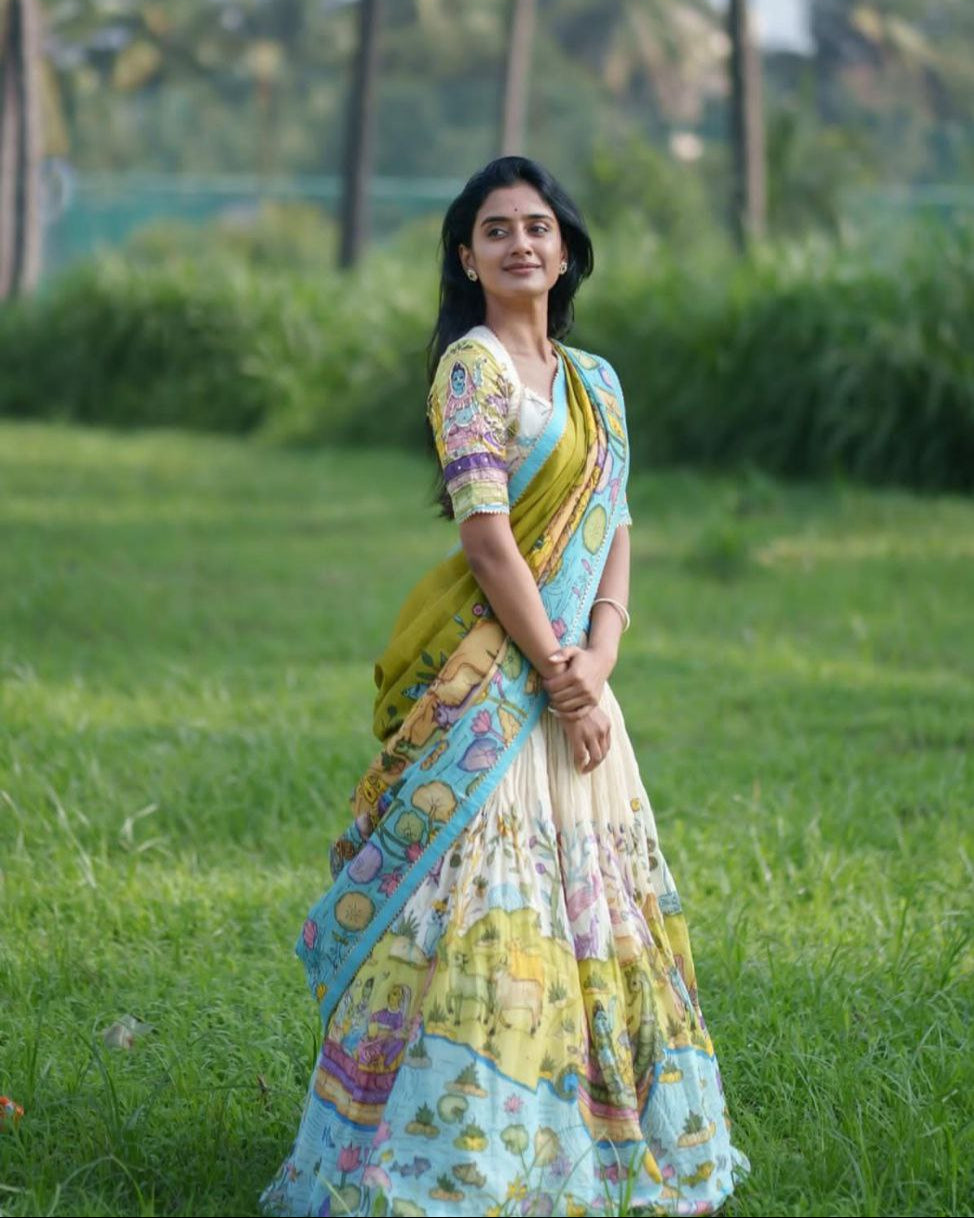 Kalamkari Cotton Lehenga Choli with Dupatta – Elegant & Comfortable