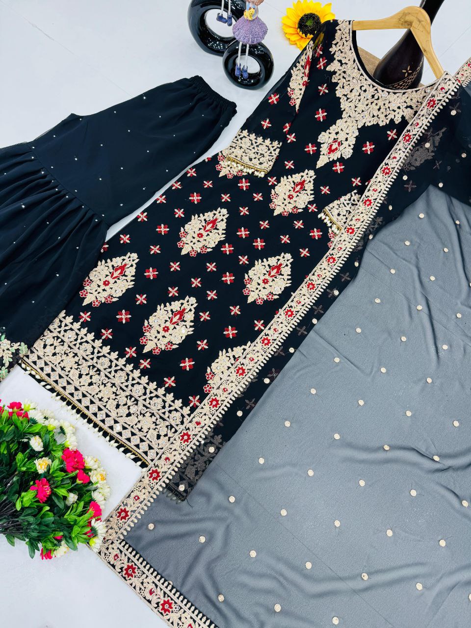 Eid Special Party Wear Sharara Set – Heavy Embroidered Sequins Work