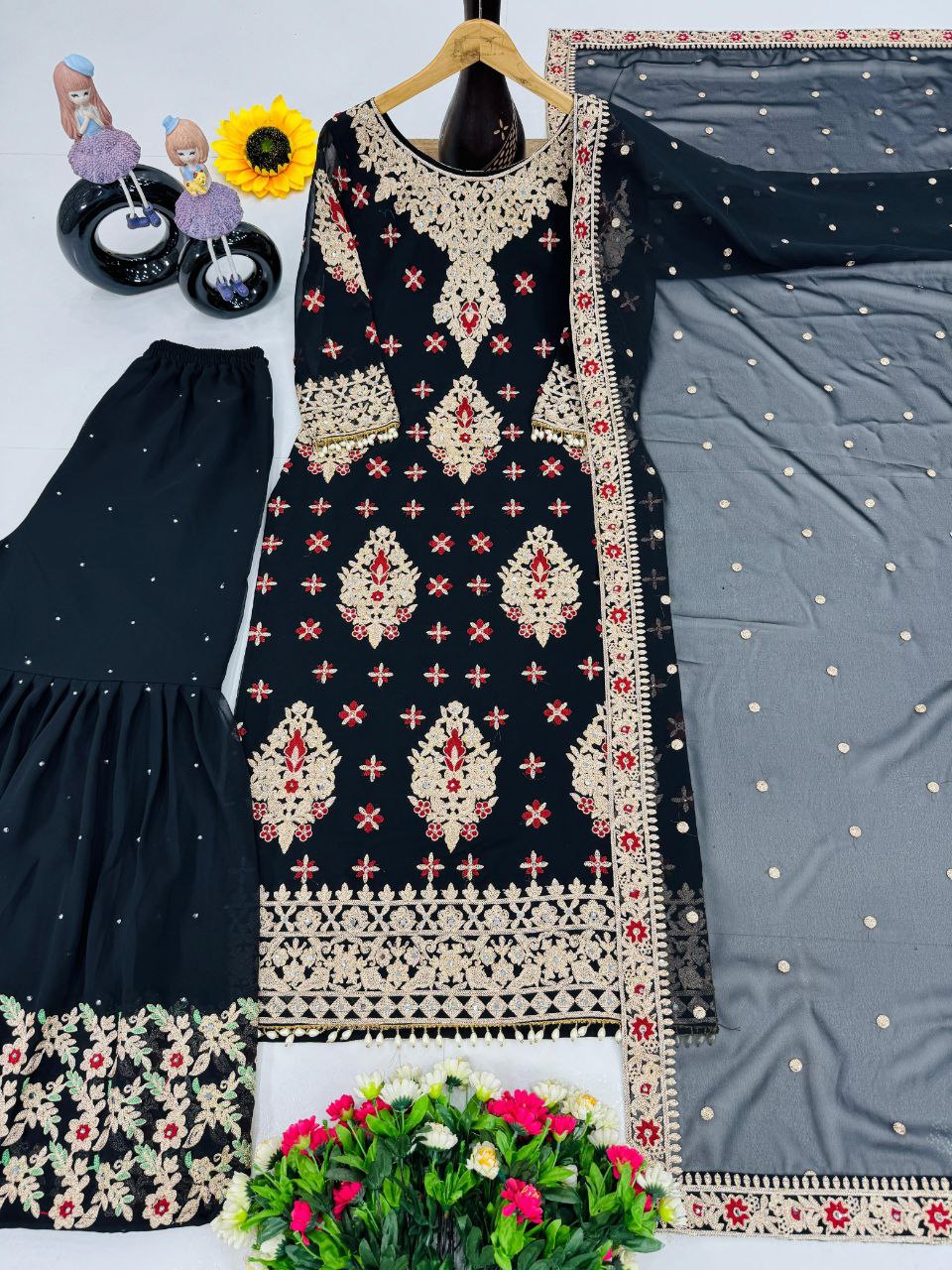 Eid Special Party Wear Sharara Set – Heavy Embroidered Sequins Work