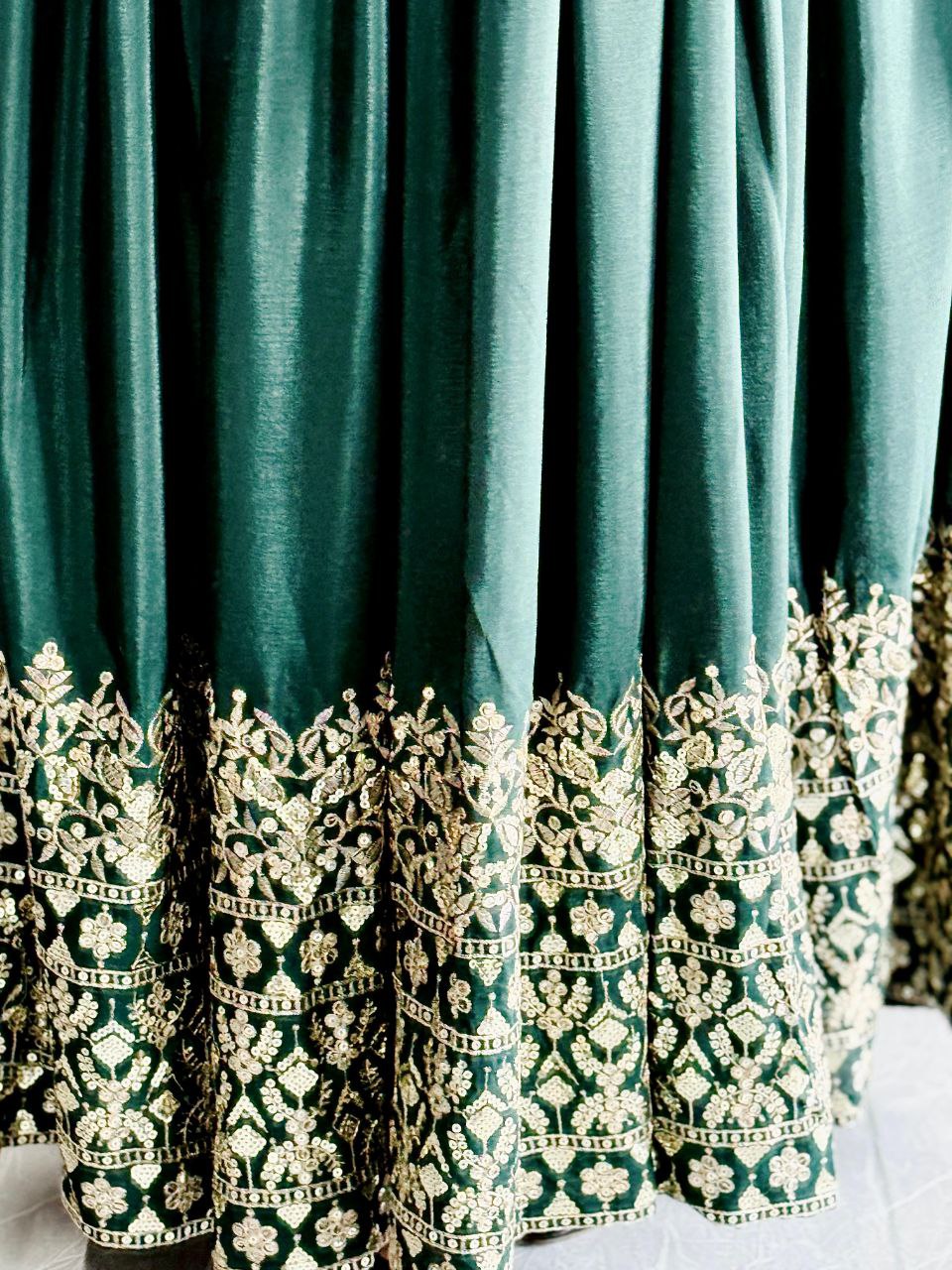 Premium Embroidered Gown-Pant Dupatta Set