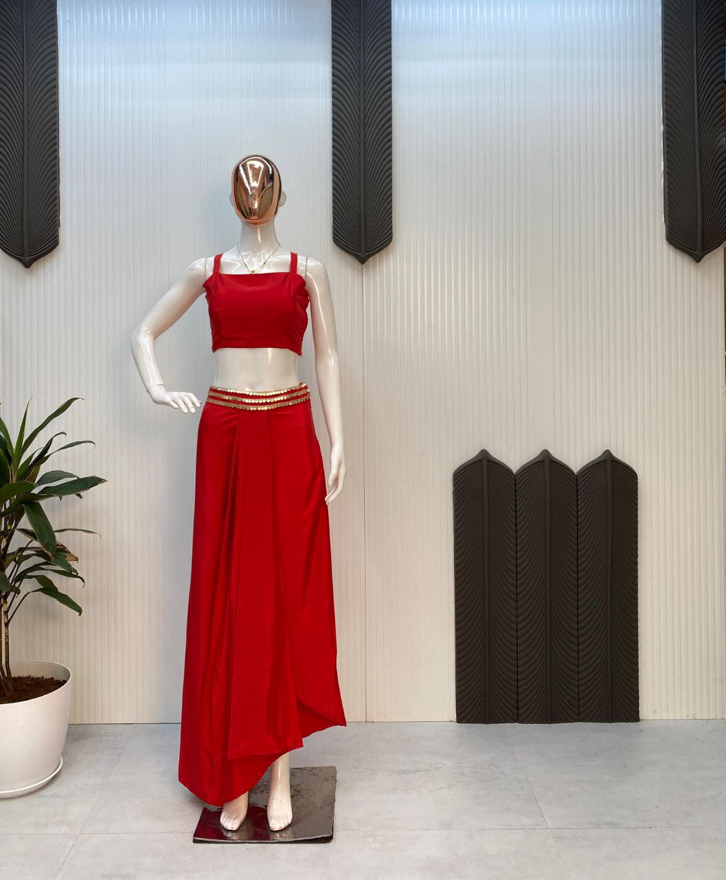 Stylish Three-Piece Western Dhoti Set – Perfect for Trendy Weddings