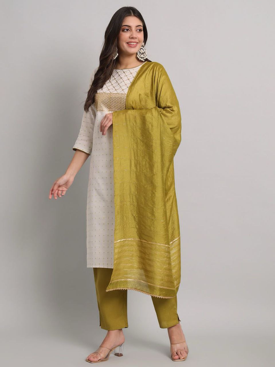 Premium Cotton Kurti Set with Embroidered Dupatta – New Launch