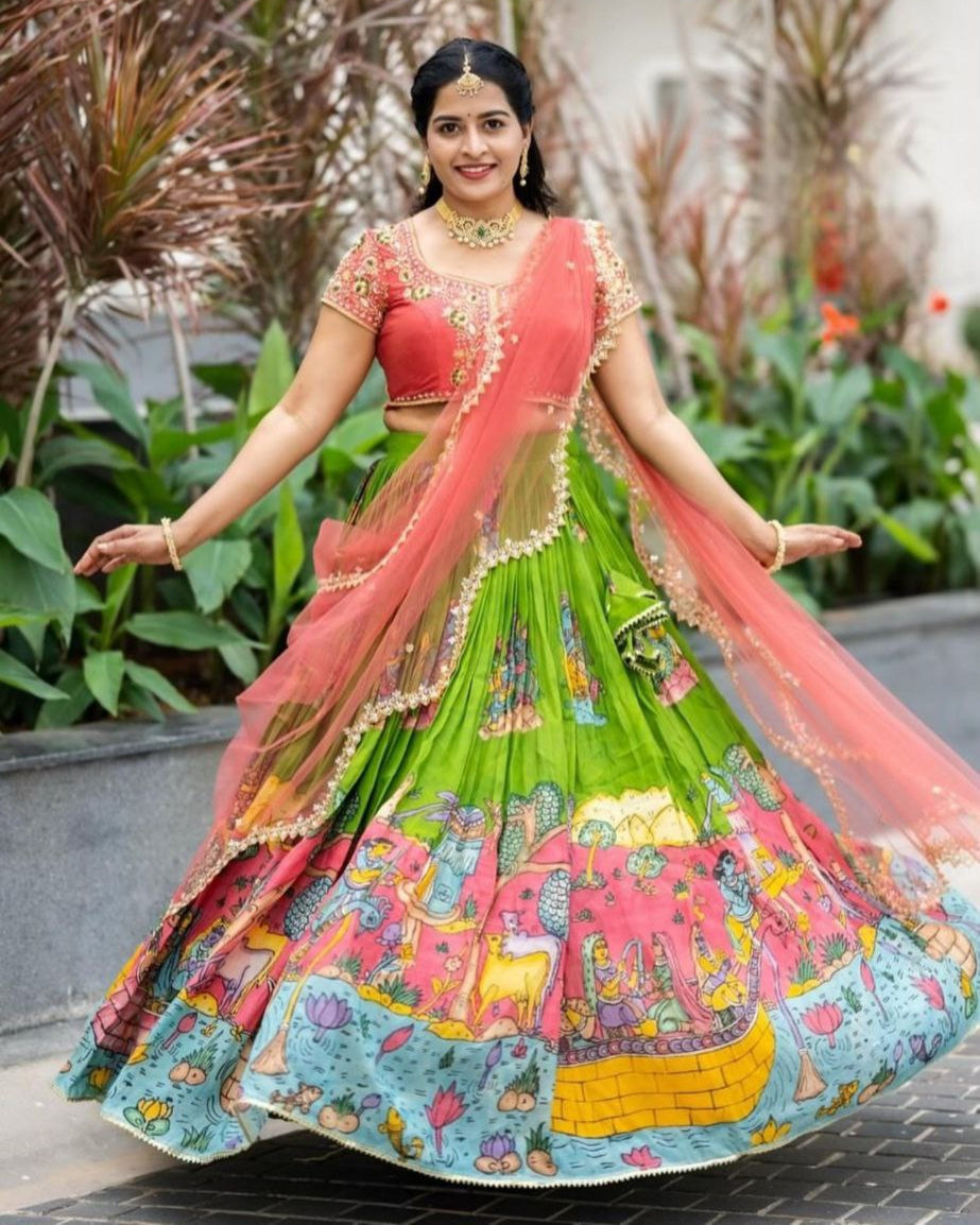 Kalamkari Cotton Lehenga Set – Timeless Elegance