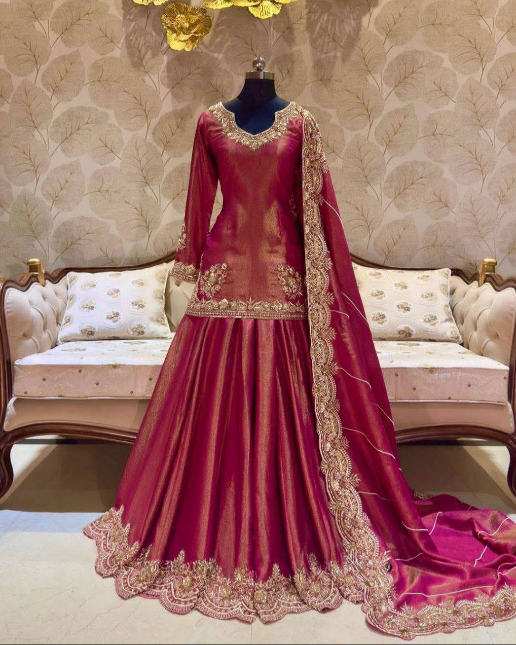 Glamorous Shimmer Silk Lehenga Set – Ready to Wear Elegance