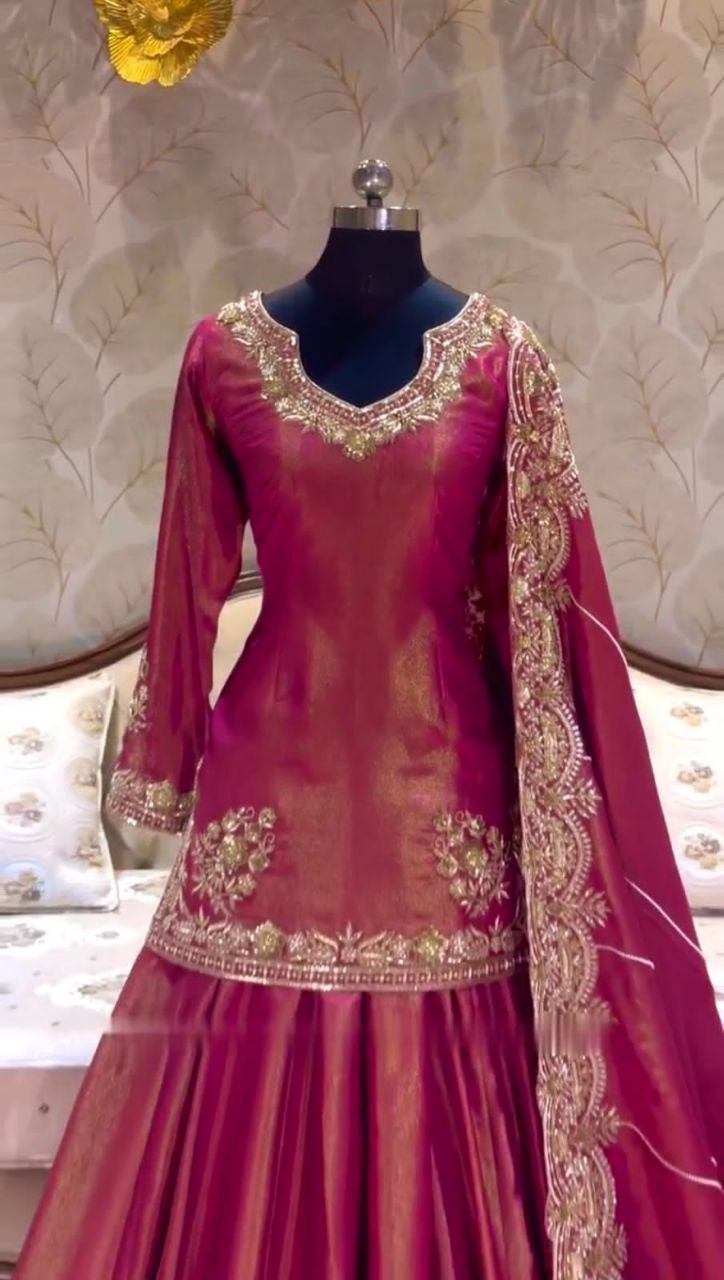 Stunning Party & Wedding Wear Lehenga Top Set – Premium Shimmer Silk with Sequins Work