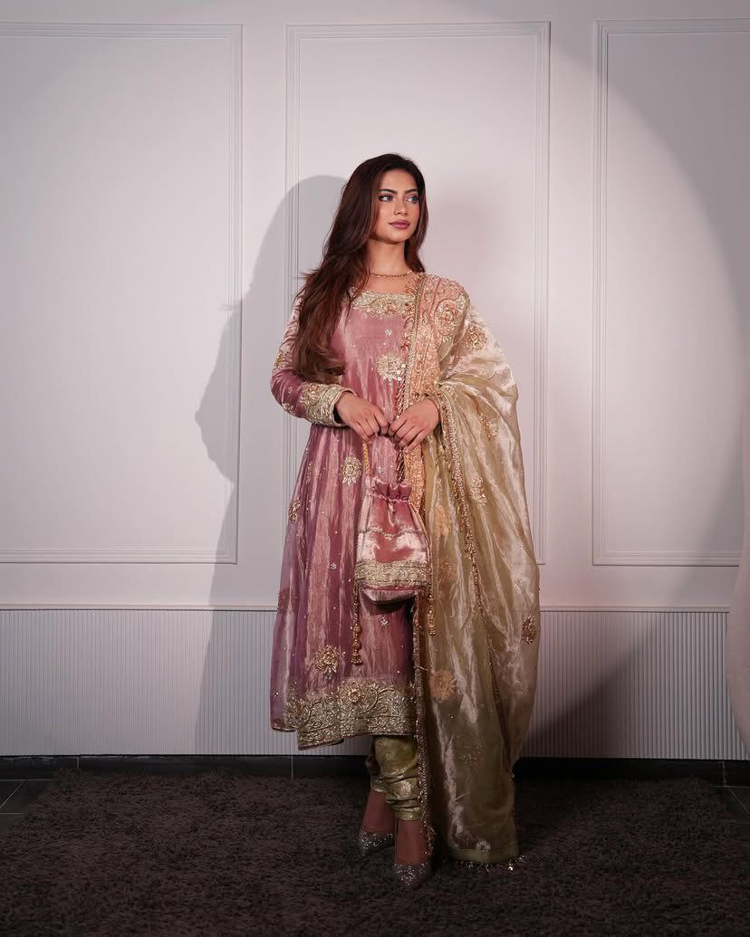 Elegant Jimmy Choo Fabric Embroidered Top & Pant with Dupatta β Premium Designer Wear