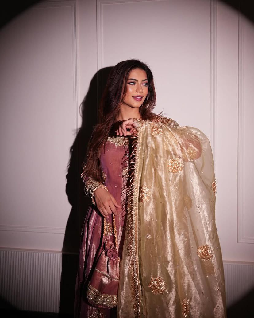 Elegant Jimmy Choo Fabric Embroidered Top & Pant with Dupatta β Premium Designer Wear