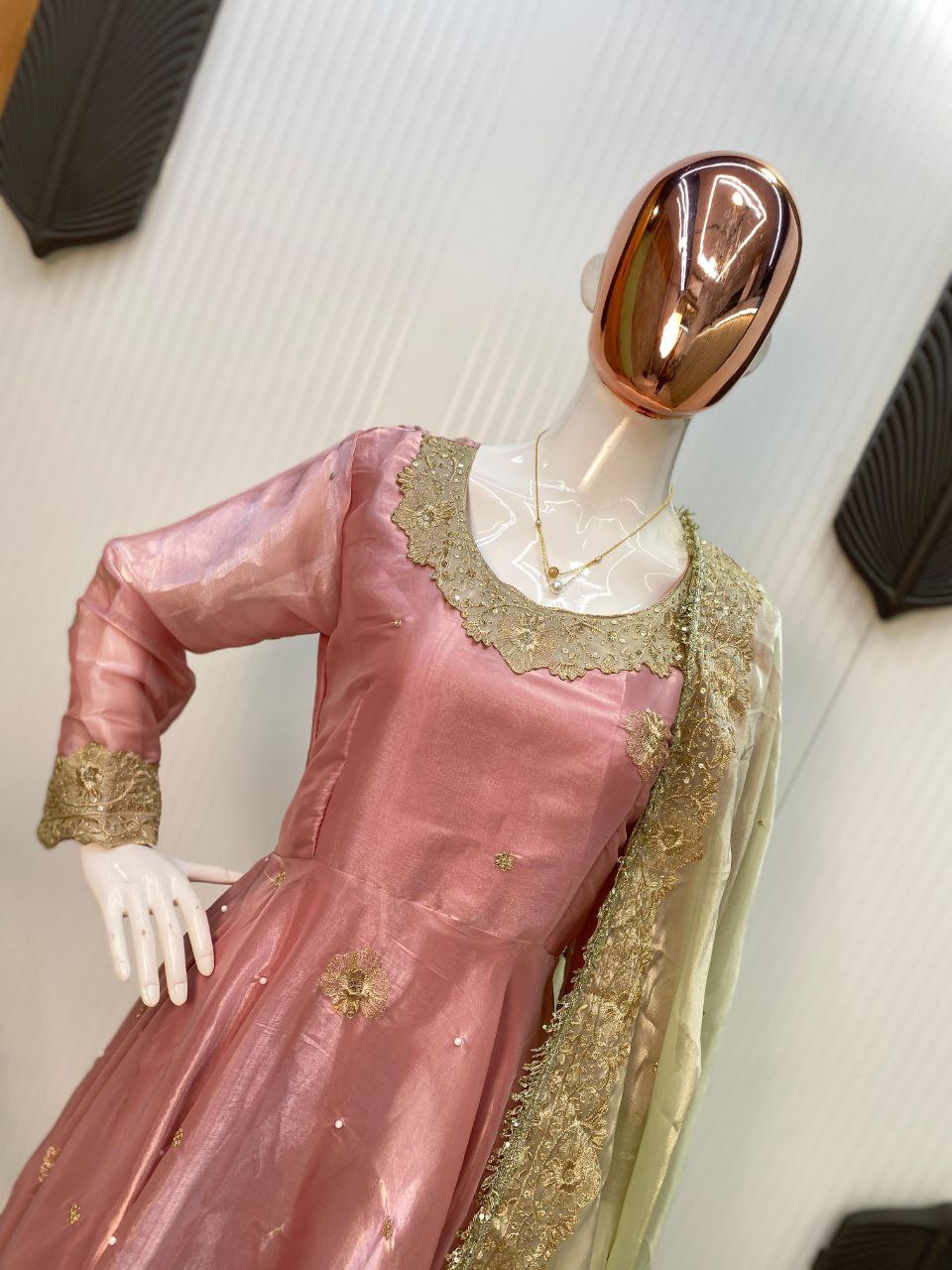 Elegant Jimmy Choo Fabric Embroidered Top & Pant with Dupatta β Premium Designer Wear