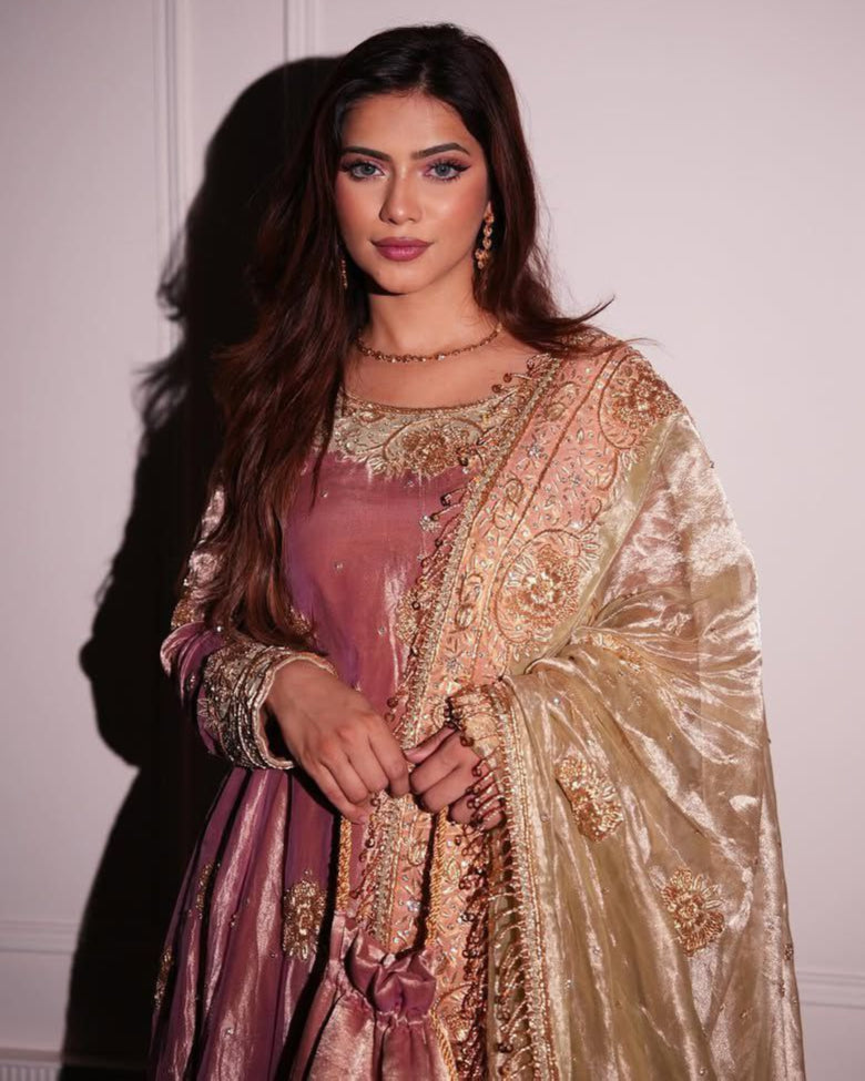 Elegant Jimmy Choo Fabric Embroidered Top & Pant with Dupatta β Premium Designer Wear