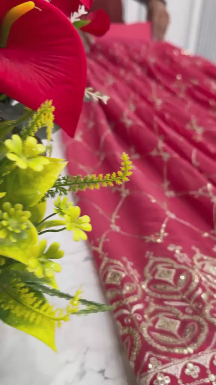 Radiant Elegance: Premium Festival Embroidered Lehenga Choli Set