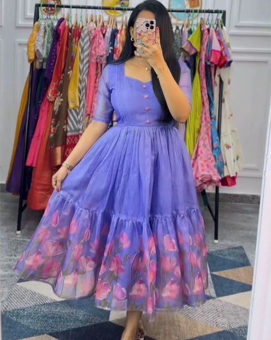 Soft Kota Fabric Frock with Pocket