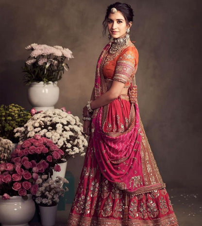 Luxurious Bridal Lehenga Choli Set With Embroidery Sequence Work