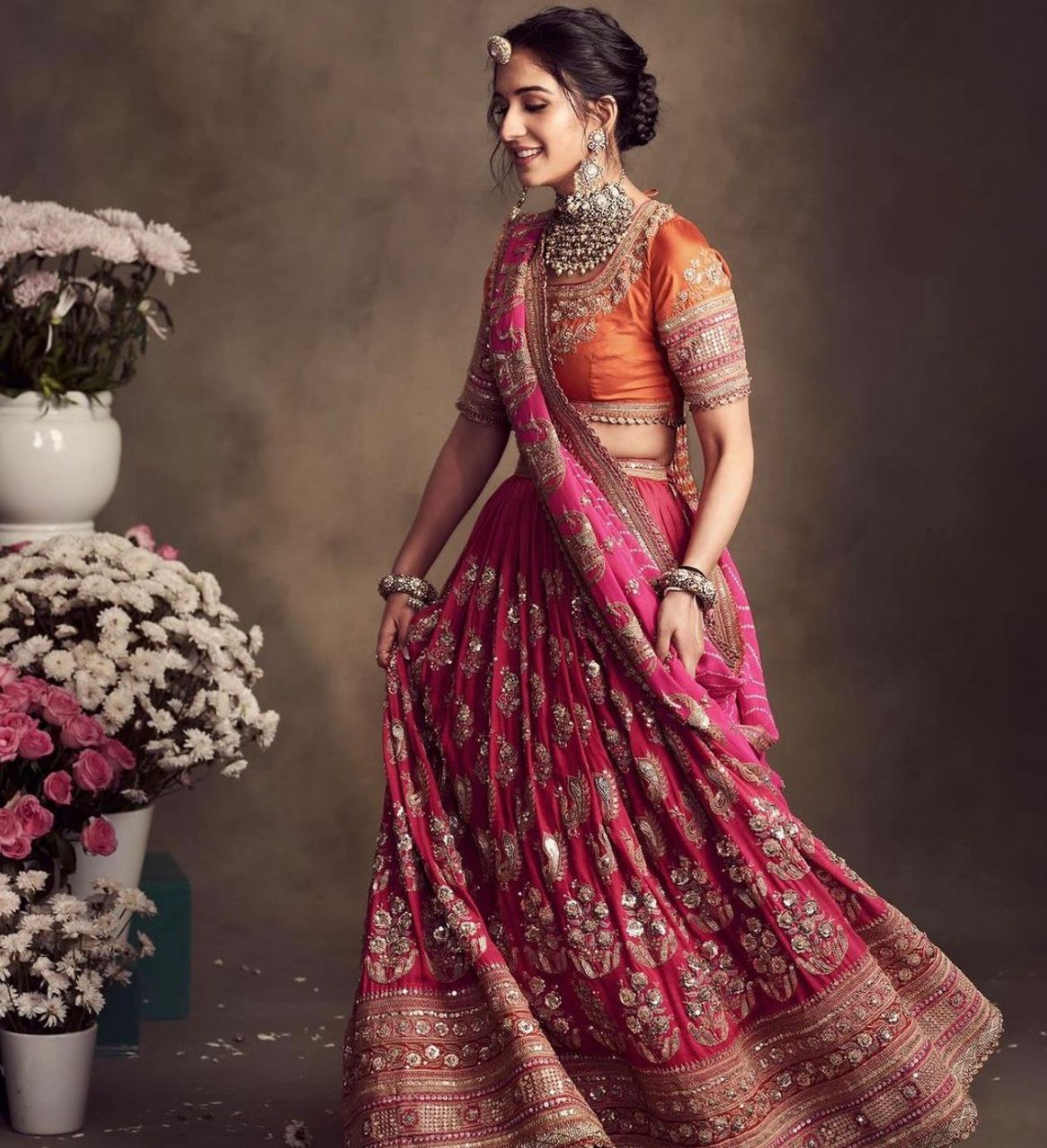 Luxurious Bridal Lehenga Choli Set With Embroidery Sequence Work