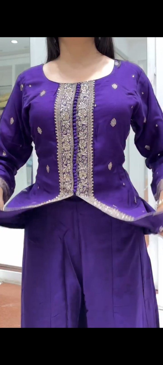 Wedding Special Dhawani Banarasi Sharara Set With Premium Banarasi Silk Fabric