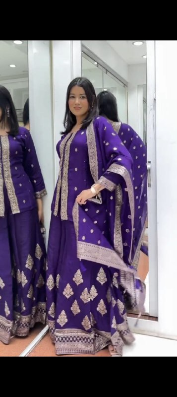 Wedding Special Dhawani Banarasi Sharara Set With Premium Banarasi Silk Fabric