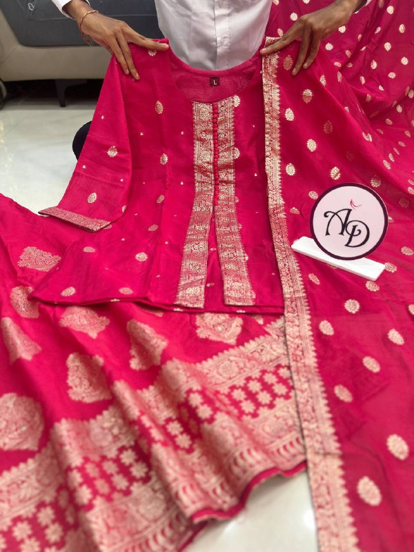 Wedding Special Dhawani Banarasi Sharara Set With Premium Banarasi Silk Fabric