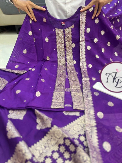 Wedding Special Dhawani Banarasi Sharara Set With Premium Banarasi Silk Fabric