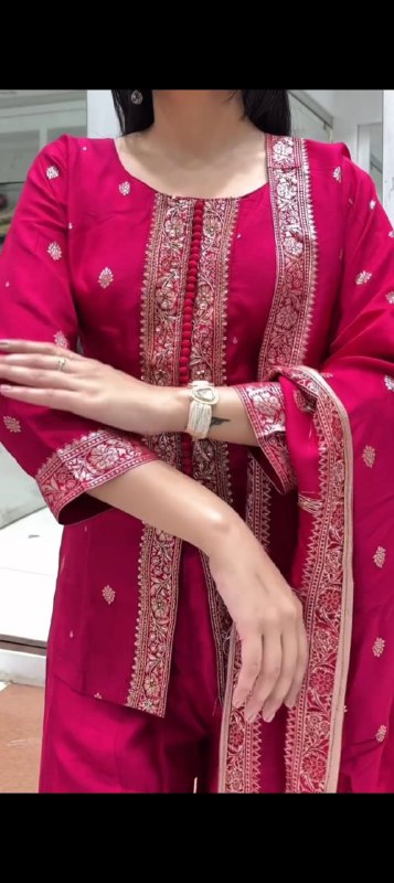 Wedding Special Dhawani Banarasi Sharara Set With Premium Banarasi Silk Fabric