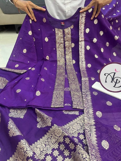 Wedding Special Dhawani Banarasi Sharara Set With Premium Banarasi Silk Fabric