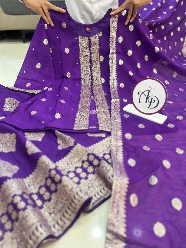 Wedding Special Dhawani Banarasi Sharara Set With Premium Banarasi Silk Fabric