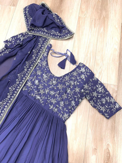 Premium Faux Blooming Designer Gown With Dupatta | Heavy Sequins & Embroidery Work | Party Wear Collection