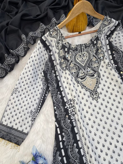 Festive & Party Wear Heavy Muslin Cotton Suit Set