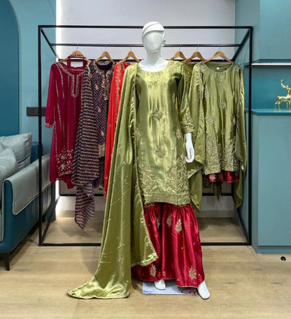 Heavy Viscose Velvet Palazzo Set Perfect for Weddings  and Special Evening Events