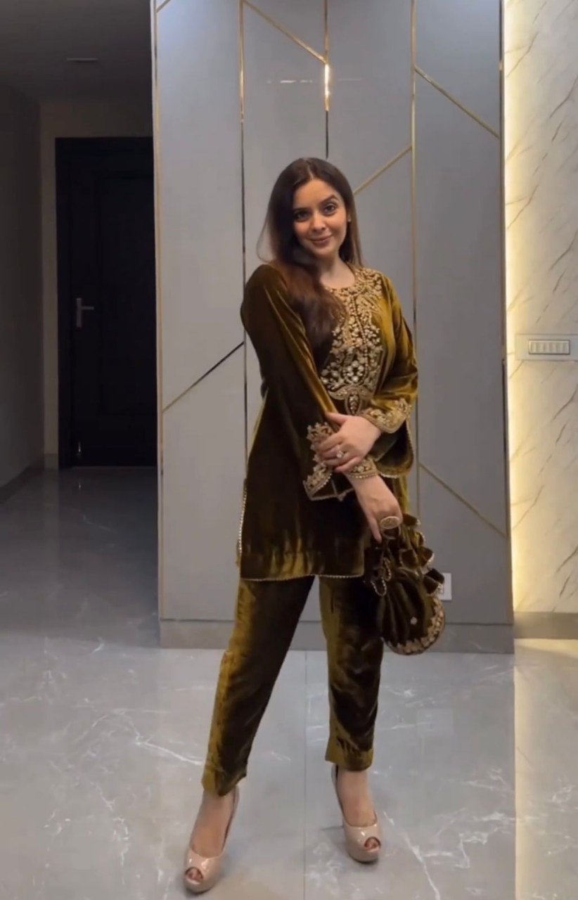 Premium Party Wear Velvet Top & Bottom Set