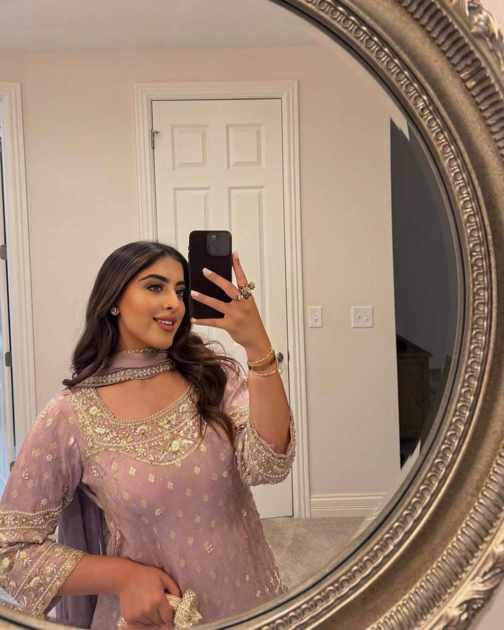 Premium Cosmos Simar Silk Purple Kurti Palazzo for Women with Dupatta Set