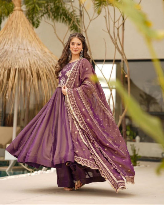 Elevate Your Style with Our New Designer Party Gown Palazzo & Dupatta Set