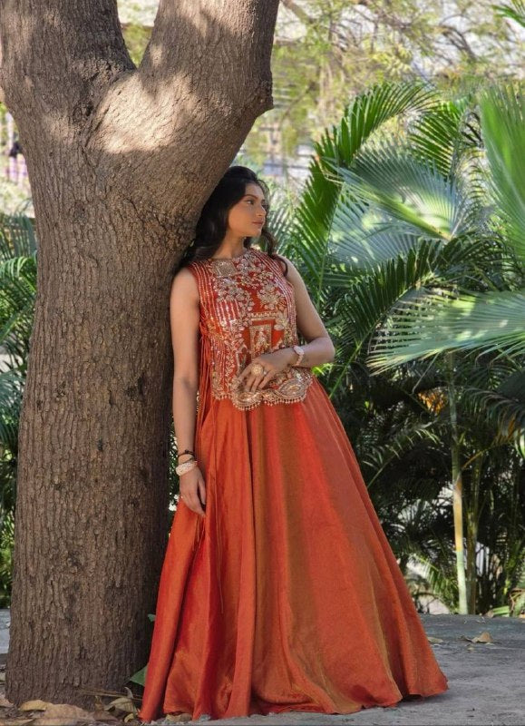 Festival Special Vichitra Silk Lehenga Choli – Heavy Thread & Sequins