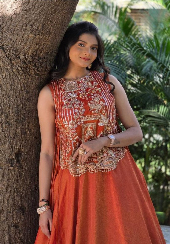 Festival Special Vichitra Silk Lehenga Choli – Heavy Thread & Sequins