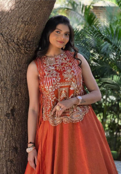 Festival Special Vichitra Silk Lehenga Choli – Heavy Thread & Sequins