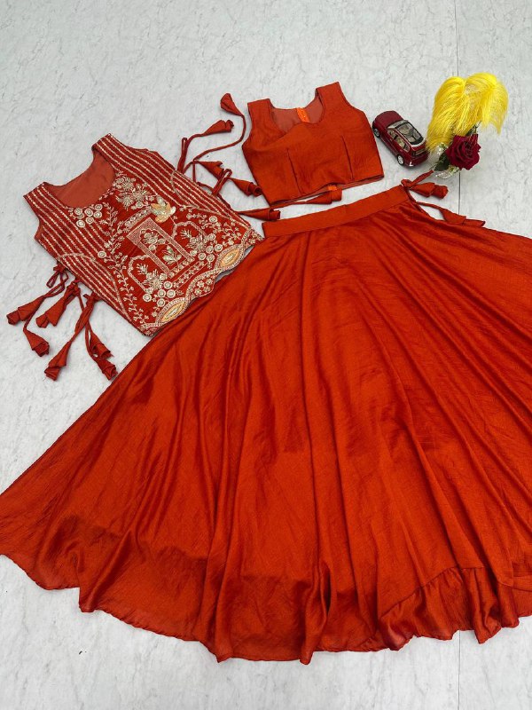 Festival Special Vichitra Silk Lehenga Choli – Heavy Thread & Sequins