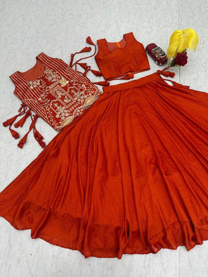 Festival Special Vichitra Silk Lehenga Choli – Heavy Thread & Sequins