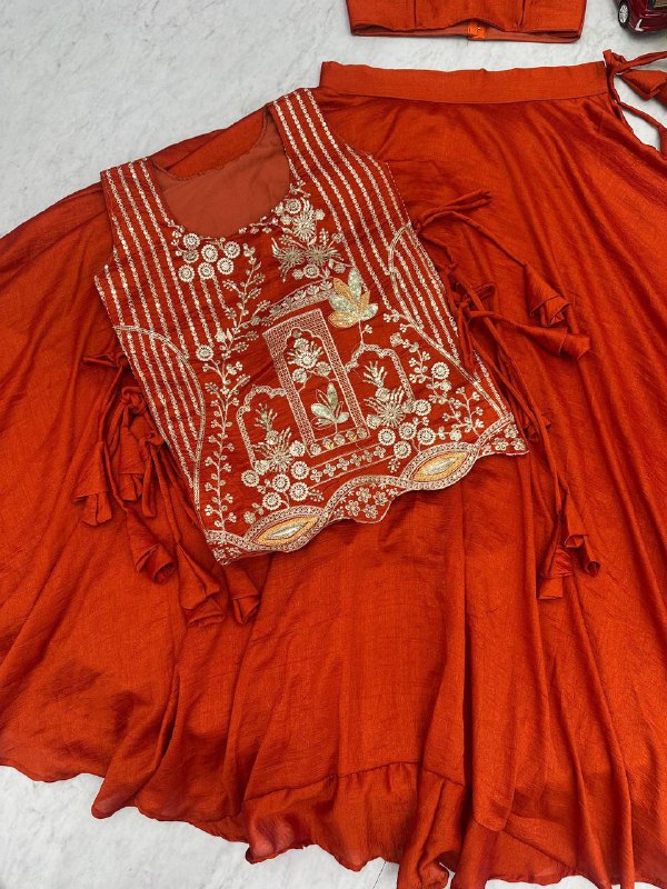 Festival Special Vichitra Silk Lehenga Choli – Heavy Thread & Sequins