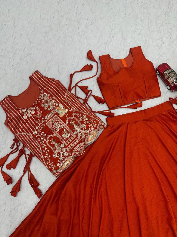 Festival Special Vichitra Silk Lehenga Choli – Heavy Thread & Sequins