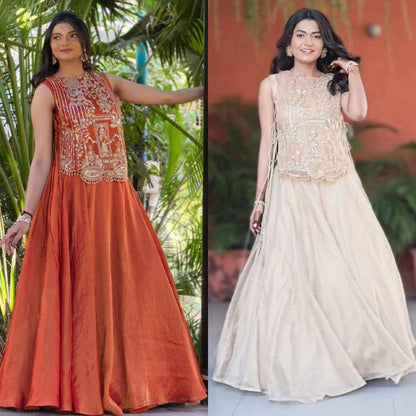 Festival Special Vichitra Silk Lehenga Choli – Heavy Thread & Sequins