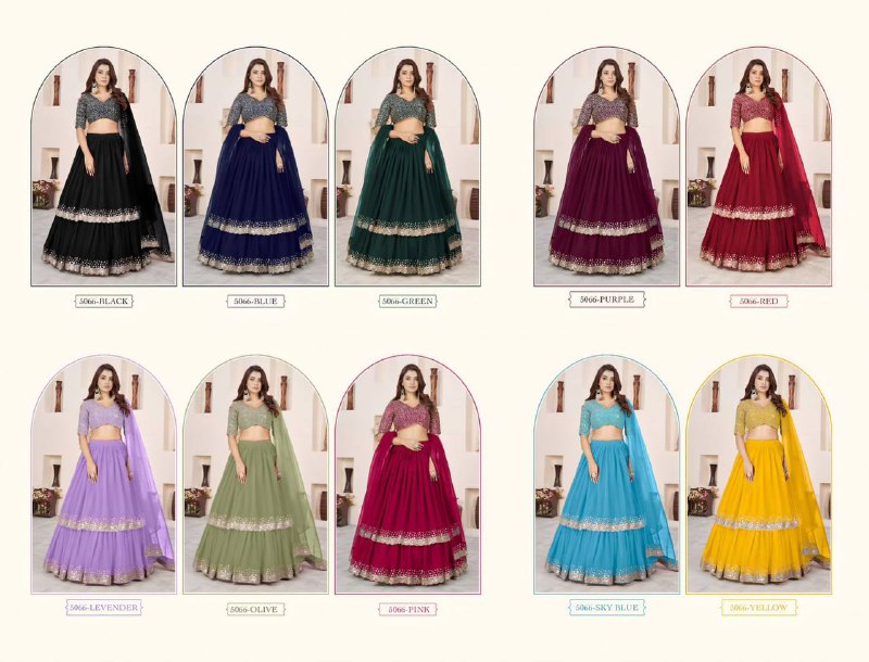 Sequin Designer Lehenga Set – Georgette Lehenga with Silver Sequin Border