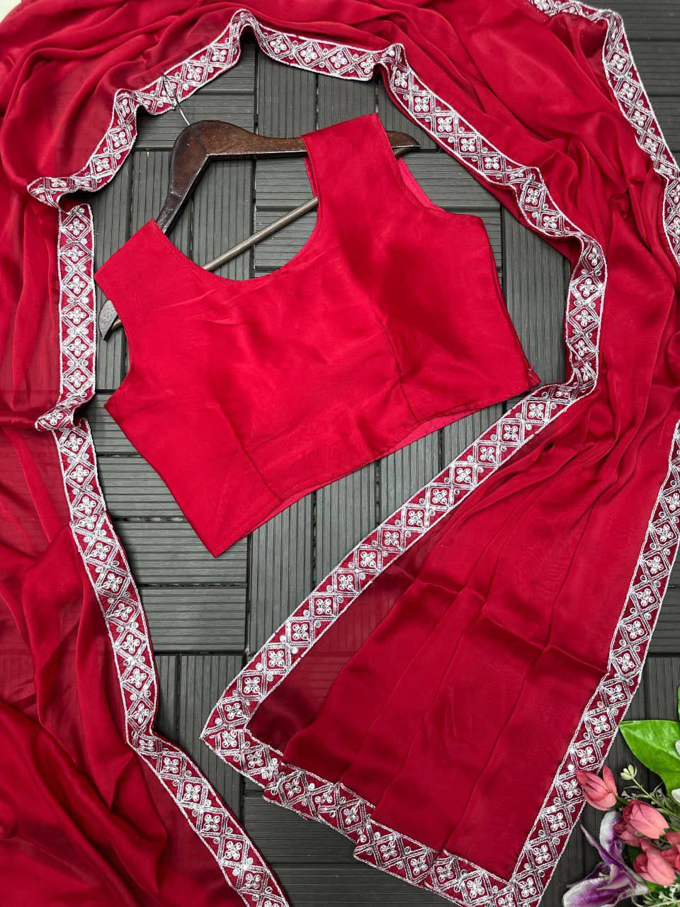 Trending Rangoli Saree with Embroidery Sequins Work & Banglori Jacket