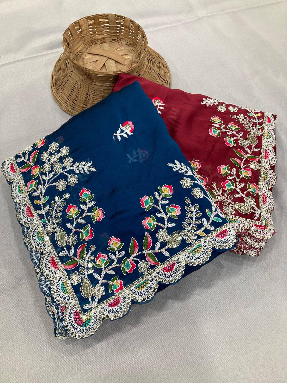 Party Wear Black Rangoli Silk Saree – Embroidery Sequins Work