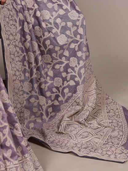 Cotton Silk Saree – Organic Flower Print with Matching Blouse