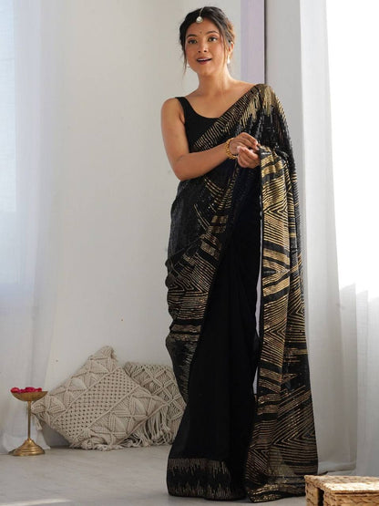 Georgette Sequins Saree – Embroidery Sequins Work
