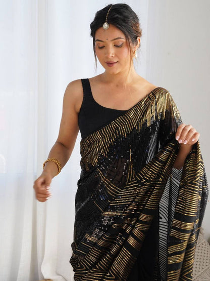Georgette Sequins Saree – Embroidery Sequins Work