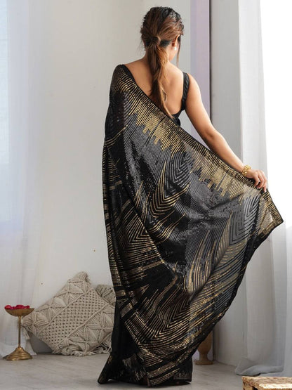 Georgette Sequins Saree – Embroidery Sequins Work