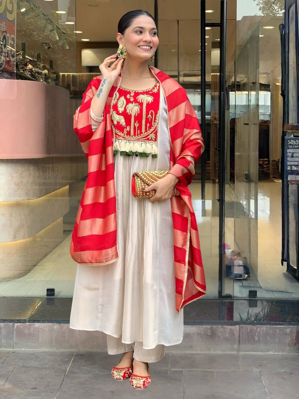 Heavy Viscose Silk Embroidered Kurta Set – Sequins Coding Work