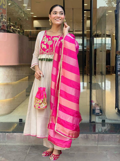 Heavy Viscose Silk Embroidered Kurta Set – Sequins Coding Work